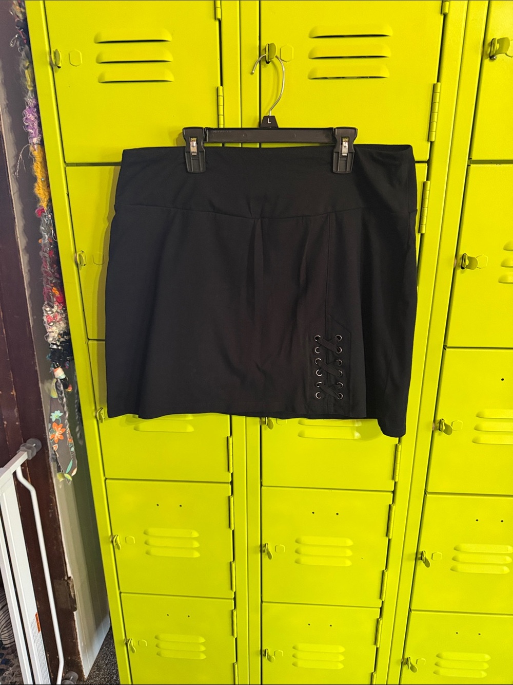 Black Lace-Up Mini Skirt - Women's Classic Short Skirt